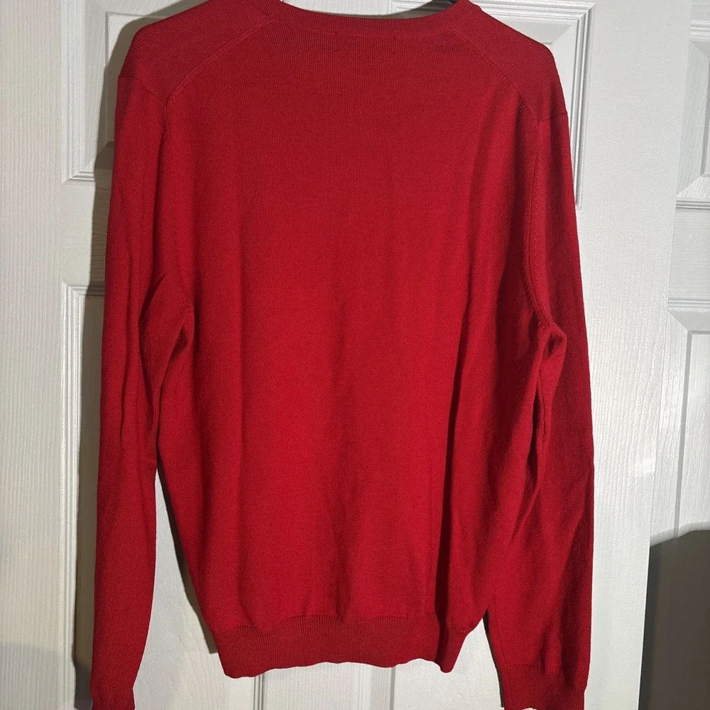Brooks Brothers Men's Red Extra Fine Italian Merino Wool Blend Sweater‎ Sz M